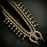 Vintage Double Strand Hand Stamped Sterling Silver Squash Blossom