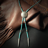 Southwest Sunflower and Turquoise Necklace Bolo