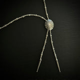 Antiqued Silver Necklace Bolo, alternate view