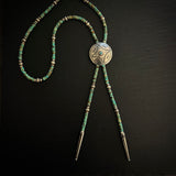 Hubei Turquoise and Silver Beaded Bolo